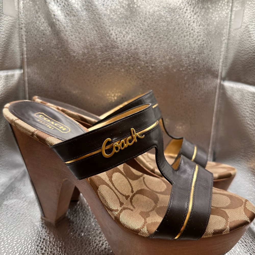 Coach platform, 5”, very comfy to walk in.